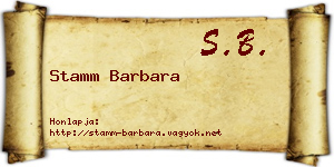 Stamm Barbara névjegykártya